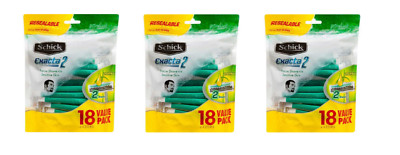 Schick Exacta 2 Sensitive Disposable Razors, Compares to Slim Twin, 54 Count
