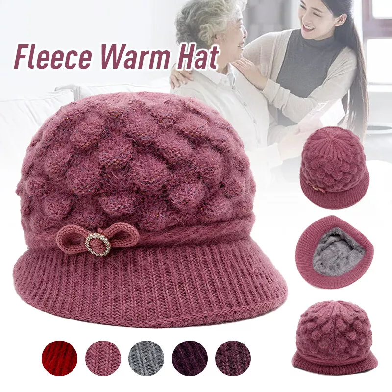 Women's winter knit hotsell hat with brim