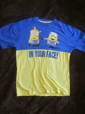 Despicable Me Minion Made Kids T-Shirt Short Sleeve Blue/Yellow Size 2XL 18 