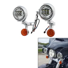 Passing Turn Signal Fog Light Bracket Fit For Harley Touring Road King 1994-24