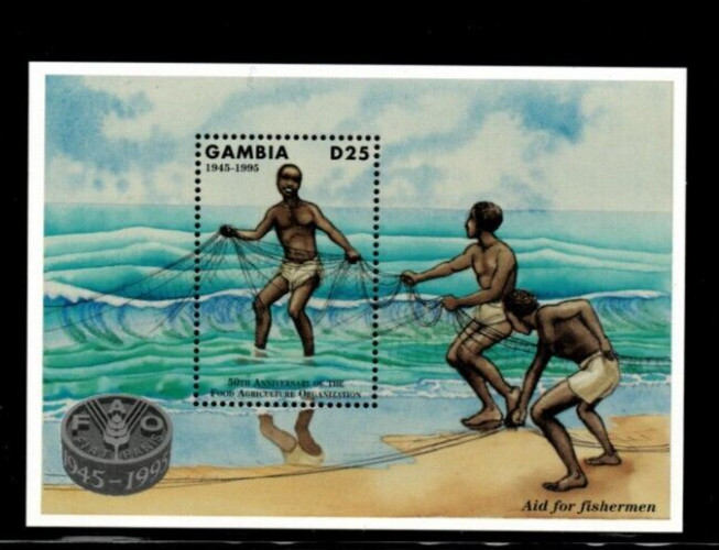 VINTAGE CLASSICS - Gambia 1995- FAO- Souvenir Stamp sheet- Scott 1634 MNH