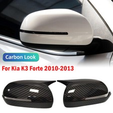 For Kia K3 Forte 2010-2013 Carbon Fiber Look Side Rearview Mirror Cover Trim Cap