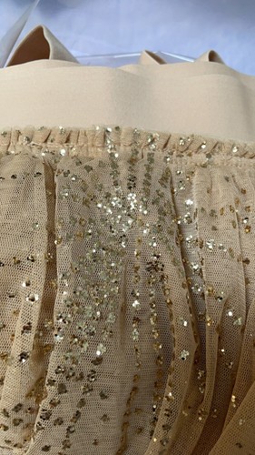 Free People Gonna Midi XS Can't Stop The Feeling Tutu Ispirata Glitter Oro - Foto 8 di 11
