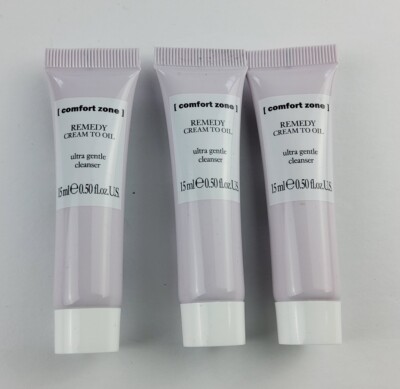Lot Of 3-[Comfort Zone] Remedy Cream To Oil Ultra Gentle Cleanser .50oz, Sealed
