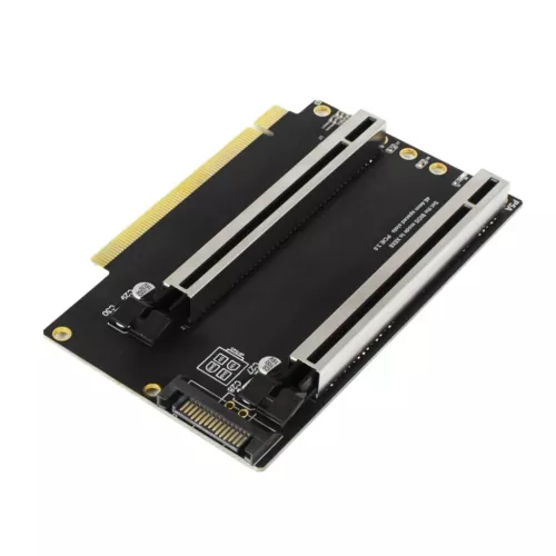 PCIe 3.0 x16 1 to2 Expansion Card Split Card PCIe-Bifurcation x16 to x8x8 40.4mm