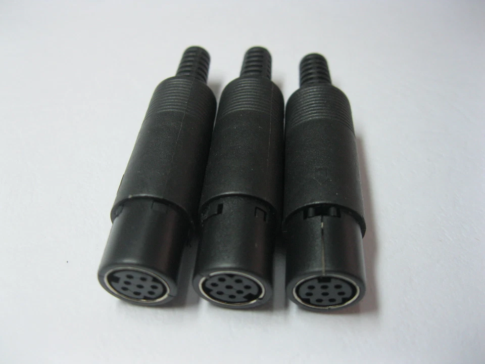 6 Stück 8 Pin Mini DIN Klinkenstecker mit Kunststoffgriff Neu - Bild 4 von 4