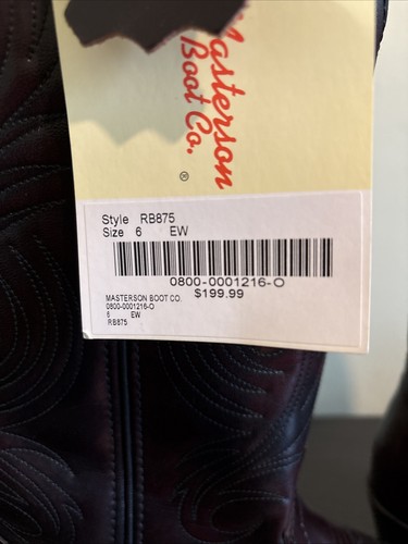 Masterson Boot Co Hombres Cuero Marrón Superior Western Vaquero Bota Resistente al Aceite 6EW - Imagen 6 de 17
