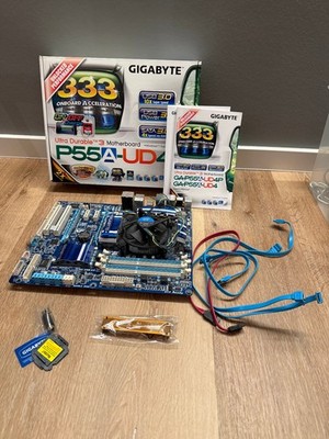 Gigabyte GA-P55A-UD4 + Intel Core i5-760 + CPU-Kühler   LGA1156