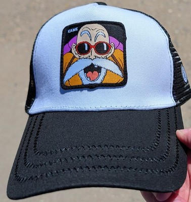 DBZ Black Kame Hat - Dragon Ball Z Happy Kame - Snap Back Trucker Hat - NEW