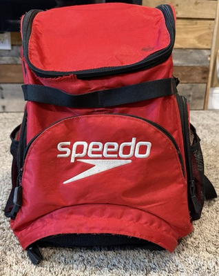 #ad Speedo 35L Teamster Large Swim Backpack Red with Dirt Wet Compartment $30.00