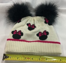 Minnie Mouse Little Girls Winter Beanie Baby Gap Store Faux fur Balls On Top
