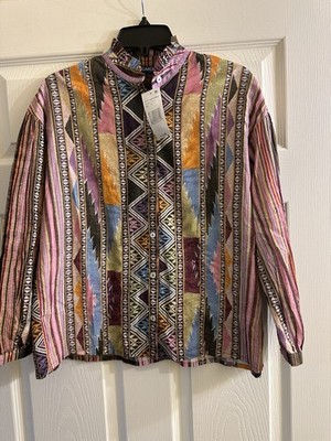 NWT Ro s Garden Argentina Lilac Multi 2pc Shirt & Midi Skirt Set XSmall