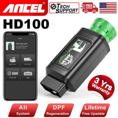 Ancel HD100 For Cummins Bluetooth Heavy Duty Truck Scanner All System 9/12Pin
