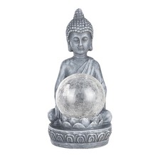 HI 70407 LED Solar Buddha mit Glaskugel und Farbwechsel