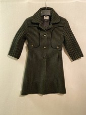 VTG Child Rothschild Wool Long Coat Size 7 Buttons 75332x 013657-01 GRN CROWSFT