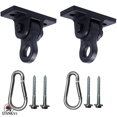 Weather-Resistant Black Swing Hangers for Yoga and Play - 5000 lb Capacity