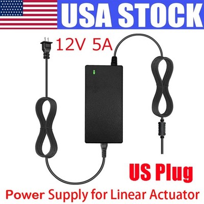 For 12V Linear Actuator Power Adapter AC100-240V Output DC 12V 5A Power Supply