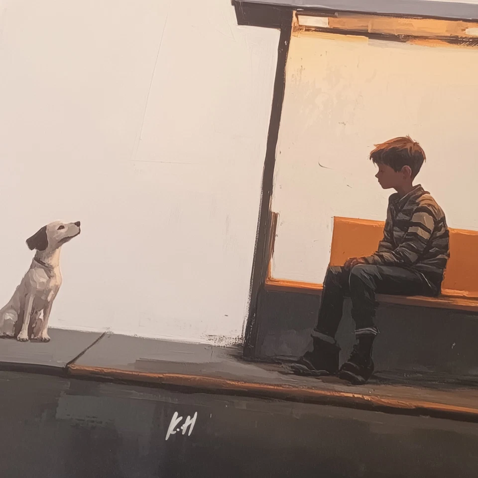 "framed RUNAWAY COMPANIONS" modern-portrait, Still Life MED - 45x61 Cm Framed.  - Image 2 of 4