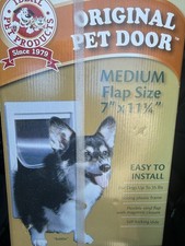 Plastic Pet Door Medium/Flap Size 7"x11.25"/White by Ideal Pet Products/NIB