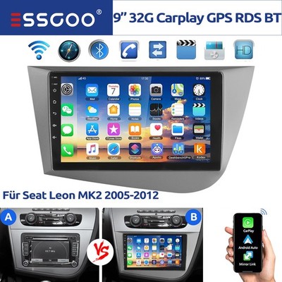 32G Für Seat Leon MK2 1P1 2005-2012 Android14 Autoradio Carplay GPS WIFI SWC RDS