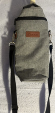 OPUX Grey Insulated Wine Carrier Tote Bag 1 Bottle Padded Cooler for Travel