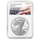 2026-W $1 1-oz Proof American Silver Eagle NGC PF69UC Flag Label