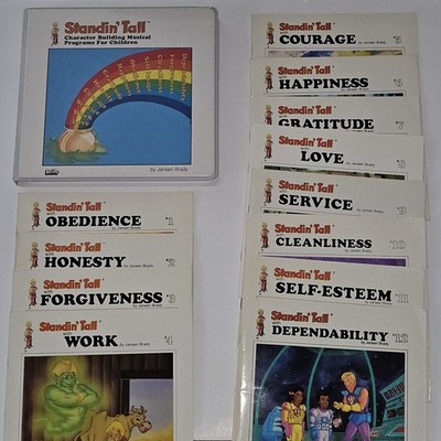 VTG 12 Standin Tall Paperback Book Audio Cassette Lot Complete Set Janeen Brady