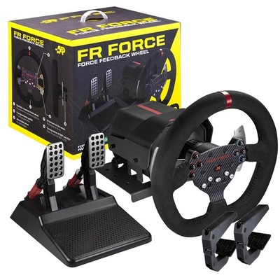 Lenkrad mit Pedalen FR FORCE, ForceFeedback 3,2 Nm, Doppelmotor, abnehmbare ...