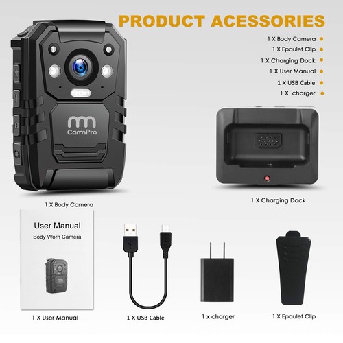 1296P HD Police Body Camera,64G Memory,CammPro I826 Premium Portable Body Cam... - Picture 7 of 7