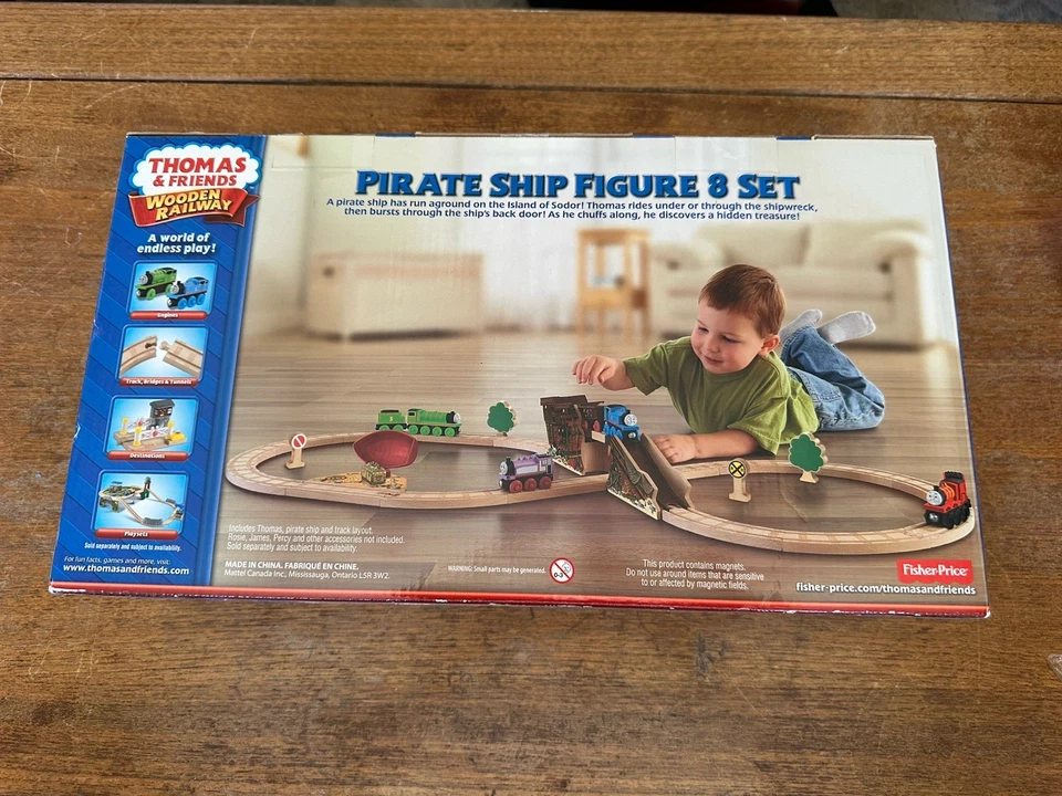 Fisher Price Madera Thomas Train Target Exclusivo Barco Pirata Figura ¡Juego de 8! Foto 2 de 2