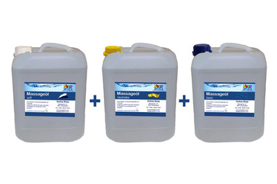 Massageöl 30 liter (soft 10L + neutrales 10L + basic 10L)