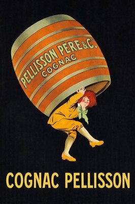   Cognac Pellisson Vintage Poster - 24x36  Print - 200gsm Paper ️ Hi-Res 