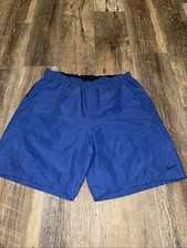 Vintage Nike Swim Swoosh Swim Trunks Blu Board Shorts Gray/White Tag Size L 55