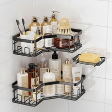 Versatile 3 Pack Shower Caddy Holds 40 lbs, Easy Installation Durable Design