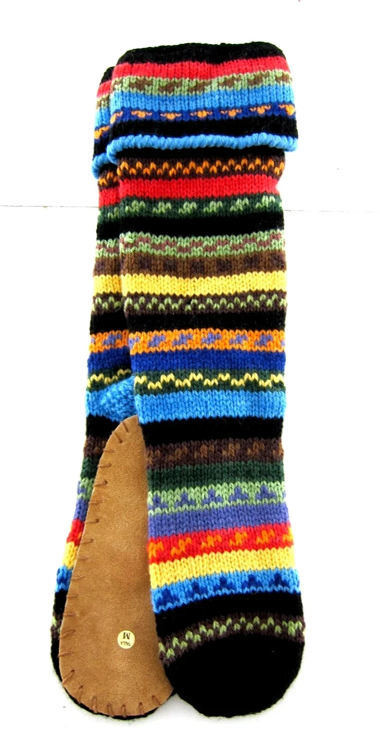 Artesania Alpaca Wool Multicolored Stripe Knit Women's Wool Slipper Socks SZ M
Opens in a new window