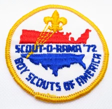 Scout-O-Rama 1972 Patch Vintage BSA Red White Blue USA Map Sew On