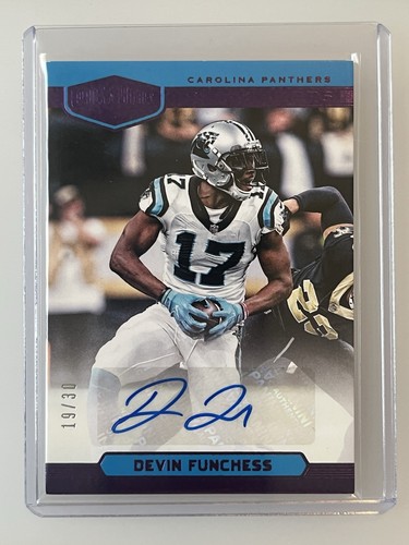 2018 Panini Plates & Patches - Playmakers Devin Funchess Auto Purple /30 (AU)