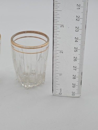 Bicchieri vintage anni '40 retrò da bar MCM vetro federale bordo oro scudo F - Foto 9 di 11
