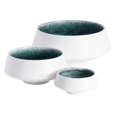 Ceramic Mixing Bowls,Nesting Bowls,Serving Bowl Set of 3,Two-tone Color Kitch...