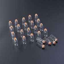 25 PCS Mini Test Tubes Small Bottles with Lids Clear Storage Glass Vials
