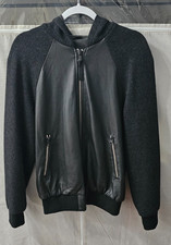 Mackage Montreal Wool Lamb Leather Coat  Zipper Hooded Parka sz 36 /  US Sz S