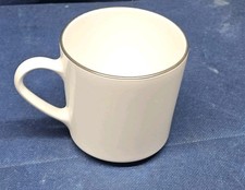 Vintage Centura By Corning All White/Platinum Trim Individual Coffee/Tea Cup USA