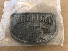 Raleigh Lights Cigarettes Tobacco Semi Truck Trucking 1970's Vintage Belt Buckle