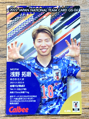 Takuma Asano Card Japan Samurai Blue Soccer 2022 Qatar World Cup