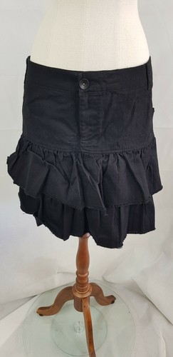 Evans, Black Denim Ruffle Skirt, Size 24. - 第 1/8 張圖片