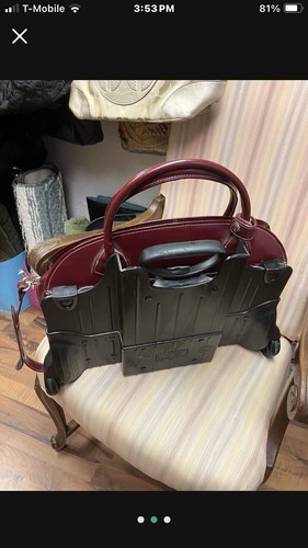 Mcklein Glen Ellyn Leather RollingBurgundy Briefcase - Picture 2 of 3