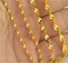 10PCS Design Jewelry Double Water Wave 18K GOLD FILLED Necklace Chains Pendants