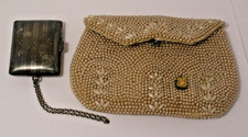 Vintage Faux Champain Colored Beaded Purse/Clutch Made In Japan