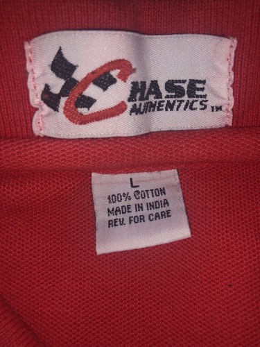 Men's Large Dale Earnhardt Jr Red Chase Authentics Short Sleeve Polo Shirt Bud - Picture 5 of 6