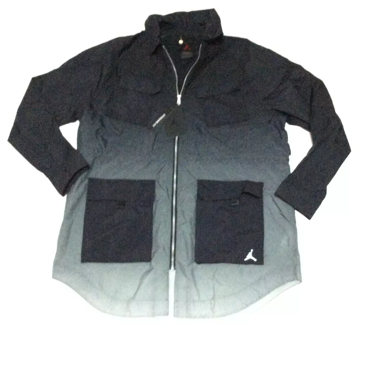 Nike Air Jordan Black Gray Ombre Windbreaker Jacket Womens Size